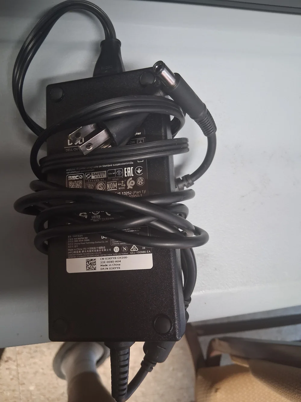 Dell 180W AC Adapter - Black Power Brick